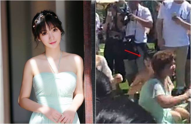 女星柳岩出席婚宴湿身又走光