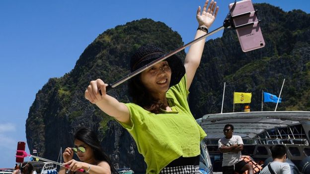 The scene at Maya Bay