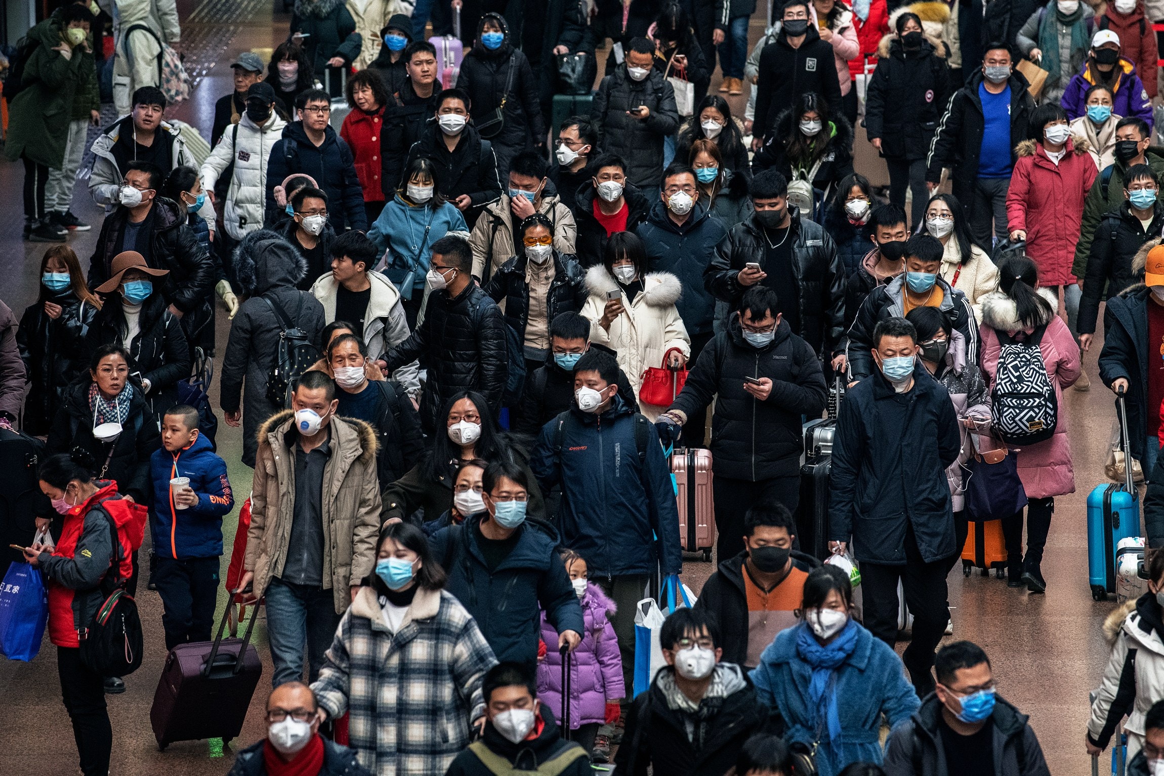 people in face masks 
