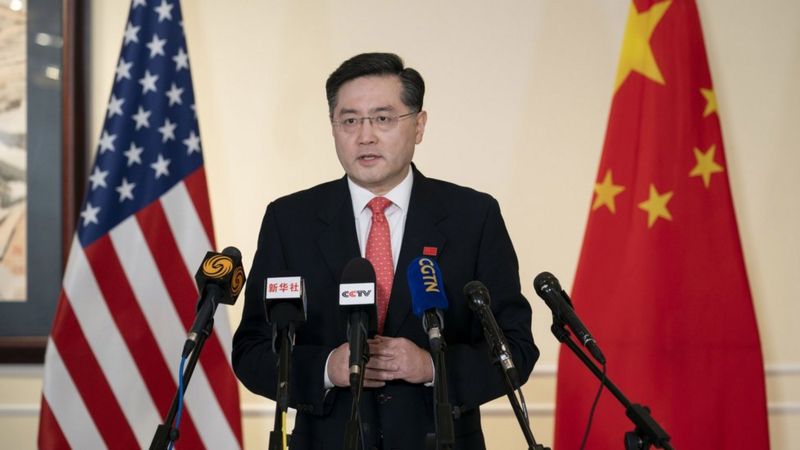 秦刚在美国华盛顿向中美媒体发表讲话