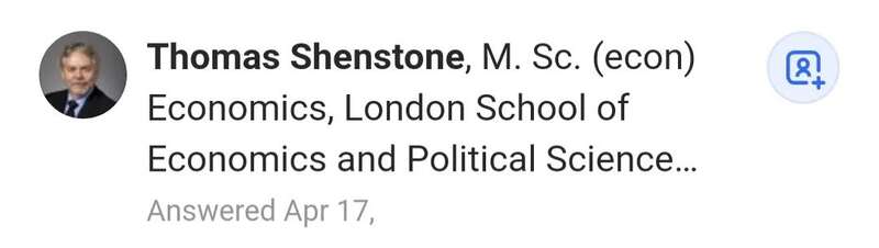 英国经济学家托马斯•申斯顿的回答