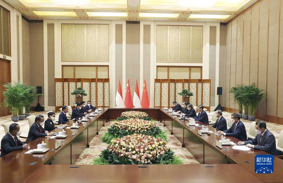 国家主席习近平在北京钓鱼台国宾馆同印度尼西亚总统佐科举行会谈