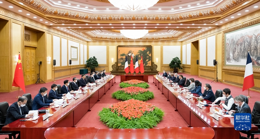 国家主席习近平在北京人民大会堂同来华进行国事访问的法国总统马克龙举行会谈 ...