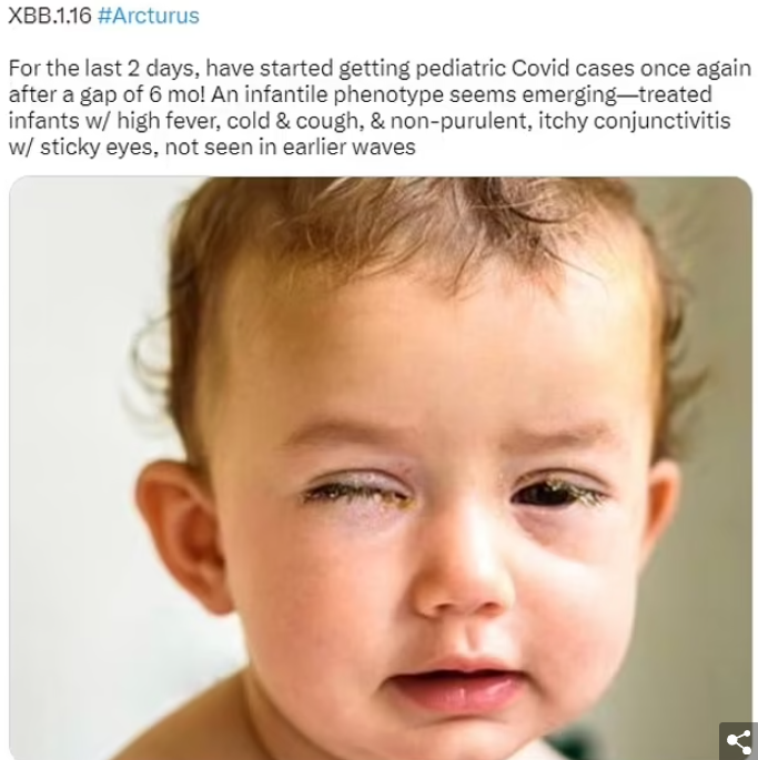 印度前线的医生声称，他们看到与结膜炎作斗争的受感染儿童人数增加，这表明Arcturus引起的症状与其他变种略 ...