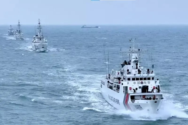 大陆海警在金门海域展开综合执法演练