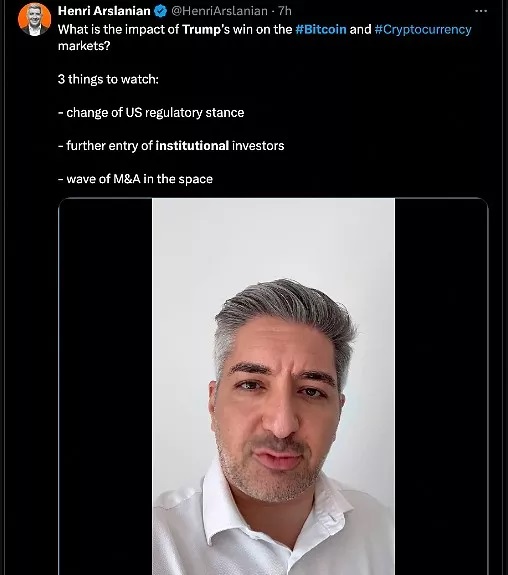 总部位于迪拜的 Nine Blocks Capital Management 联合创始人 Henry Arslanian