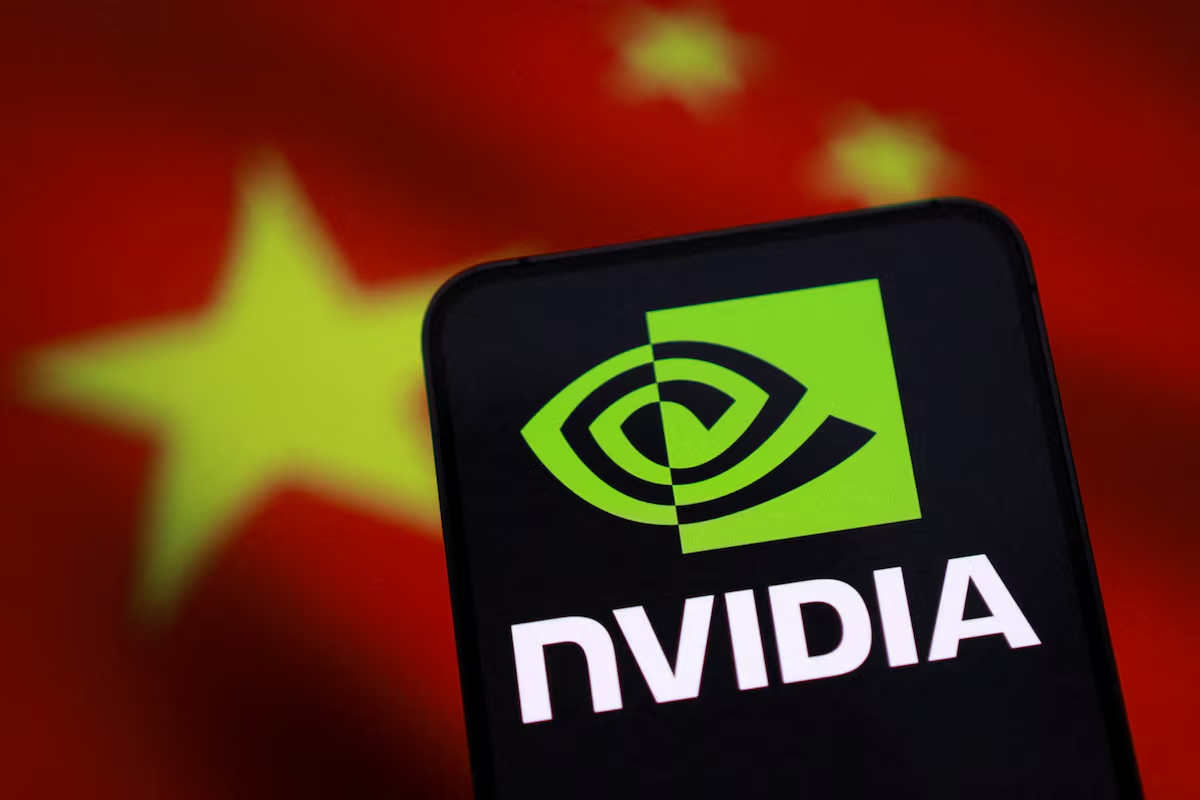  Nvidia 的标志和中国国旗