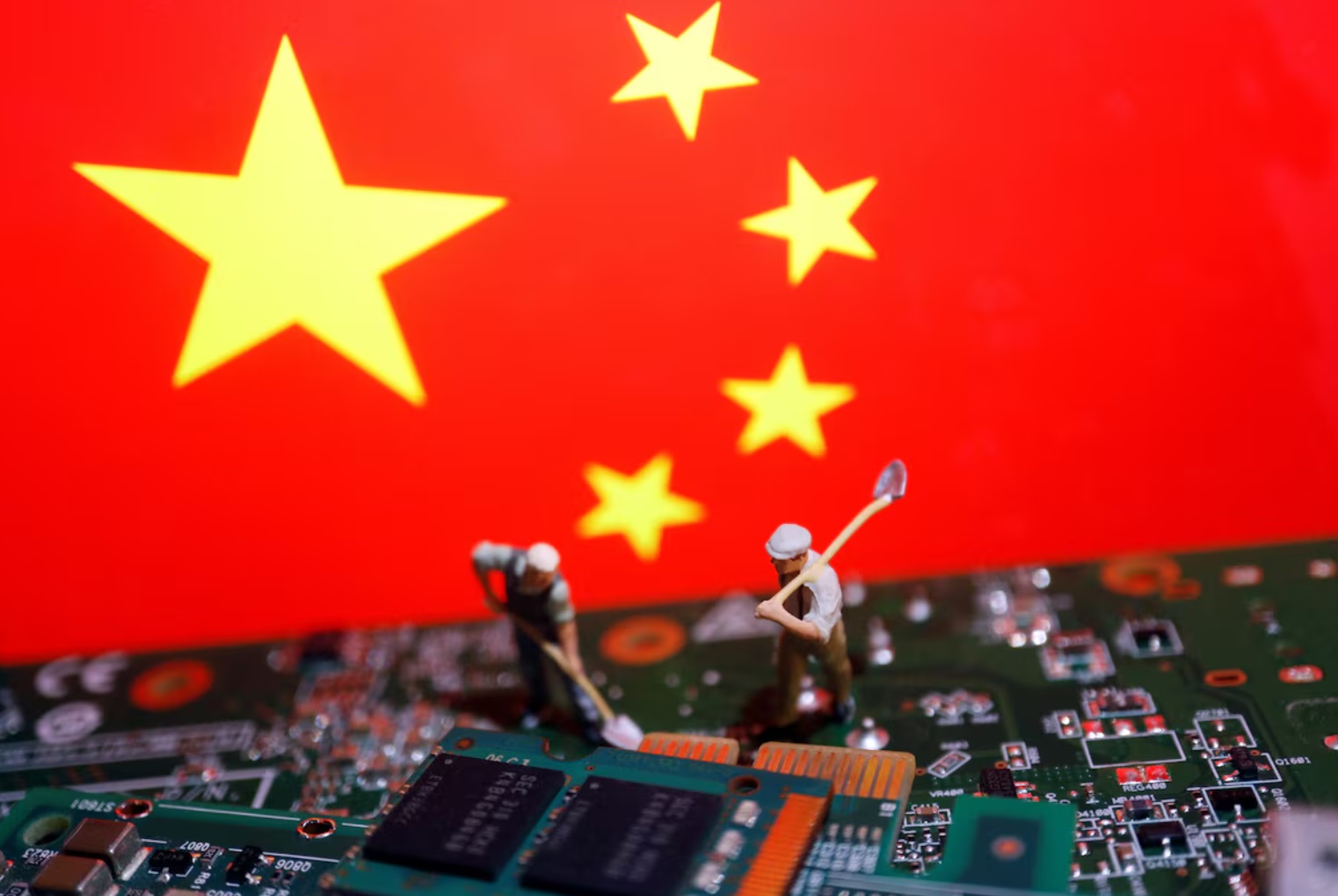 半导体芯片和中国国旗