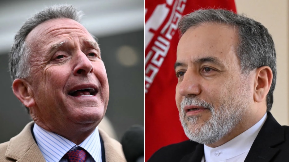 美国中东特使史蒂夫·威特科夫和伊朗外交部长阿巴斯·阿拉格奇的组合照片